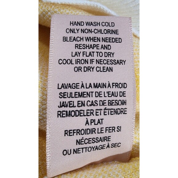 Philosophy White & Yellow Striped V Neck 3/4 Sleeve Sweater Women's Size 1X - Picture 9 of 16